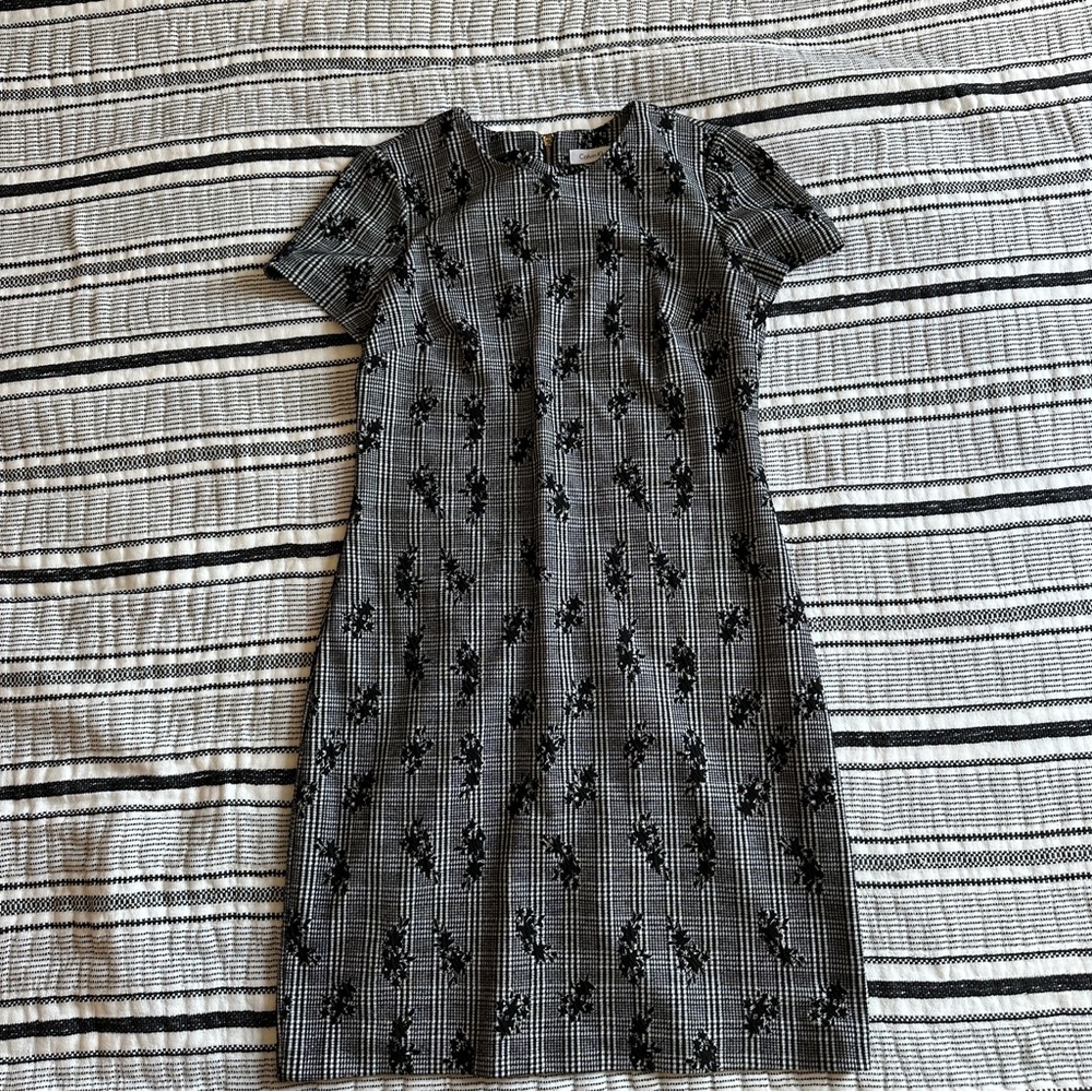 Calvin Klein Short Sleeve Printed Plaid Dress Size 4